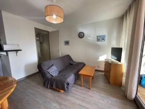 Televízia a/alebo spoločenská miestnosť v ubytovaní Appartement climatisé 4 pers, proche plage, loggia, parking sécurisé, St-Cyprien - FR-1-225D-157