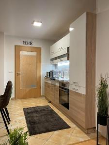 Kuchyňa alebo kuchynka v ubytovaní Európa 20 Apartman