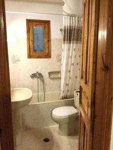 a bathroom with a toilet and a sink at ARISTIDIS Apartments in Lefkimmi