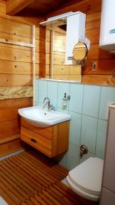 a bathroom with a sink and a toilet at Guest House Mala Prica in Živinice