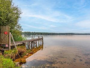 un muelle en un cuerpo de agua en Chalet Cottage Etoile de mer by Interhome, en Lacanau