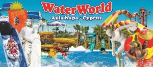 a water world amusement park with a water slide at Nissi Villa in Ayia Napa