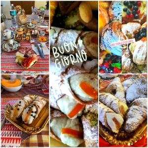 un collage de fotos de diferentes tipos de alimentos en B&B Da Rosa en Linguaglossa