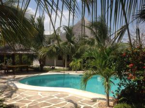 una piscina frente a un complejo con palmeras en Luxury Simba House in Watamu [ ☆☆☆☆☆ ] en Watamu