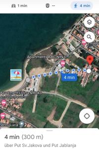Capture d'écran d'une carte Google d'une plage dans l'établissement villa.sunny.nin, à Nin