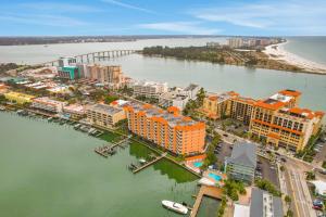 an aerial view of a city next to a body of water at Harborview Grande 402 in Clearwater Beach