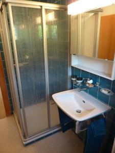 格施塔德的住宿－阿比奈特伯德公寓，一间带水槽和淋浴的浴室