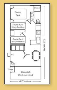 un plan d'étage d'une maison dans l'établissement Alexandra Parklife Deluxe Studio 2, à Alexandra