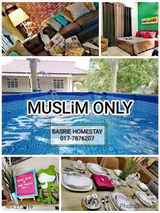 a collage of pictures of a living room and a house at Basrie Villa Pagoh - Mini Cinema , Private Pool , Wi-Fi , NetFlix in Muar