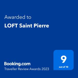 Certyfikat, podpis lub inny dokument wystawiony w obiekcie LOFT Saint Pierre
