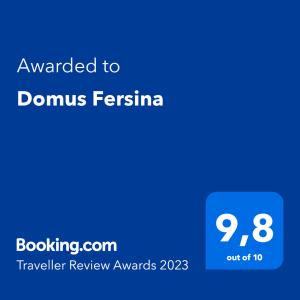 Сертификат, награда, табела или друг документ на показ в Domus Fersina