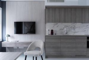 A kitchen or kitchenette at Apartamentos Las Torres