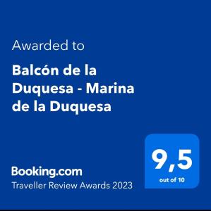Balcón de la Duquesa - Marina de la Duquesaに飾ってある許可証、賞状、看板またはその他の書類