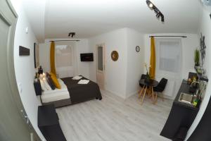 Televízia a/alebo spoločenská miestnosť v ubytovaní Raba92 Apartman House