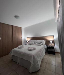 um quarto com uma cama com duas toalhas em Luxury Spinetto em Santa Rosa