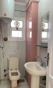 a small bathroom with a toilet and a sink at شقة فندقية فاخرة luxury apartment sea view in Alexandria