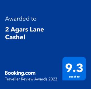 شهادة أو جائزة أو لوحة أو أي وثيقة أخرى معروضة في 2 Agars Lane Cashel