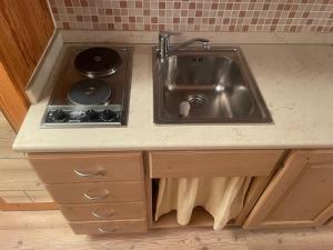 A kitchen or kitchenette at BAITA SOLE ALTO la tua casa sulle piste da sci