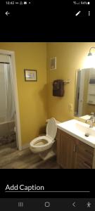 a bathroom with a white toilet and a sink at The Summit Condo Resort in Panama City Beach +18 photos