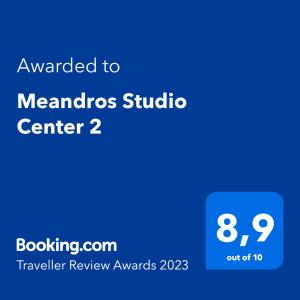 Certifikát, ocenenie alebo iný dokument vystavený v ubytovaní MEANDROS Center 2