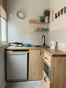 a kitchen with a sink and a dishwasher at Comfort Home Soborna 283 in Rivne
