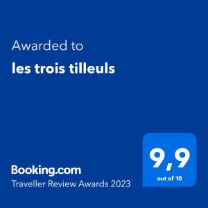Les Trois Tilleuls 1的证书、奖牌、标识或其他文件