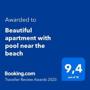 Kép Beautiful apartment with pool near the beach szállásáról Olivában a galériában