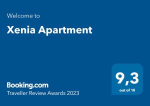 Certifikát, ocenenie alebo iný dokument vystavený v ubytovaní Xenia Apartment