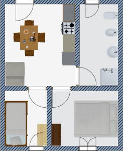 a floor plan of a room with a robot at Lianna Beach Resort in Marina di Montenero