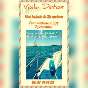 un poster per un evento di disintossicazione su una barca di Nuit insolite à bord d'un voilier et sortie à la Voile au cœur de la ville de Sète a Sète