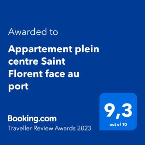 ein Screenshot eines Terminierungsplans für das Zentrum in der Unterkunft Appartement plein centre Saint Florent face au port in Saint-Florent