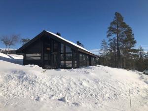 una casa seduta su un cumulo di neve di Myrullen - Cabin at Sørbølfjellet a Flå