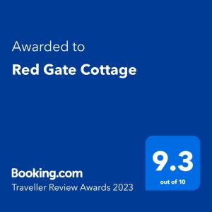 a screenshot of a red gate cottage with the text awarded to red gate coffee at Red Gate Cottage in Buncrana