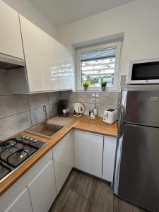 Kuchyň nebo kuchyňský kout v ubytování Amaretto Apartamenty Solina - balia z jacuzzi i sauna