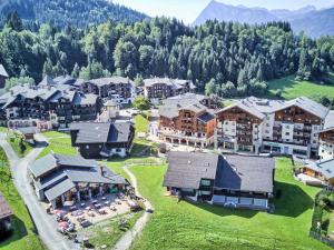 an aerial view of a village in the mountains at Appartement Morillon 1100, 3 pièces, 6 personnes - FR-1-412-5 in Morillon