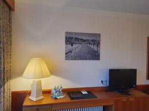 TV a/nebo společenská místnost v ubytování Käfernberg - Weinhotel