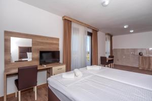 Televiisor ja/või meelelahutuskeskus majutusasutuses Hotel Pharos
