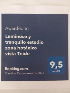 Certifikát, hodnocení, plakát nebo jiný dokument vystavený v ubytování Luminoso y tranquilo estudio zona Botánico