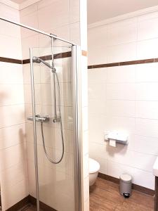 Koupelna v ubytování FeWo-Zimmer-Auszeit