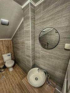 オグニャノヴォにあるThe Secret Gardenのバスルーム(洗面台、鏡、トイレ付)