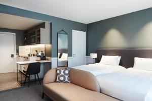 Postel nebo postele na pokoji v ubytování Hyatt House Manchester + 37 fotografií