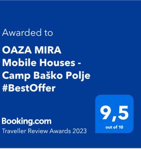 a screenshot of aania mira mobile houses camp basicopolicypticpticptic at OAZA MIRA Mobile Houses - Camp Baško Polje #BestOffer in Baška Voda
