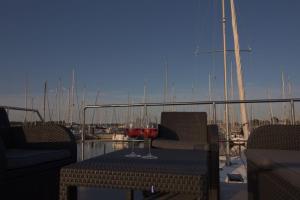 Getränke in der Unterkunft Hausboot Fjord Lacerta mit Dachterrasse in Wendtorf