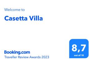 Certifikát, ocenenie alebo iný dokument vystavený v ubytovaní Casetta Villa