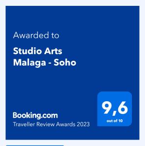 Certifikát, ocenenie alebo iný dokument vystavený v ubytovaní Studio Arts Soho - Malaga