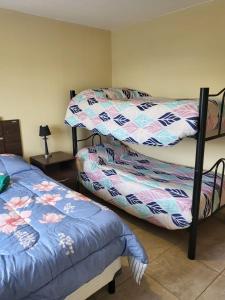Una cama o camas cuchetas en una habitación  de Calido departamento en Ushuaia 7