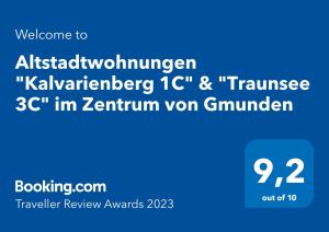 תעודה, פרס, שלט או מסמך אחר המוצג ב-Altstadtwohnungen "Kalvarienberg 1C" & "Traunsee 3C" im Zentrum von Gmunden