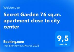Certifikát, ocenenie alebo iný dokument vystavený v ubytovaní Secret Garden 76 sq.m. apartment close to city center