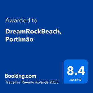 DreamRockBeach, Portimãoに飾ってある許可証、賞状、看板またはその他の書類