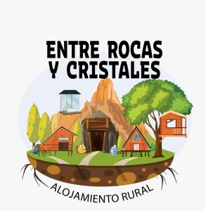 ラキラにあるEntre Rocas y Cristalesの山のある島の丸太小屋